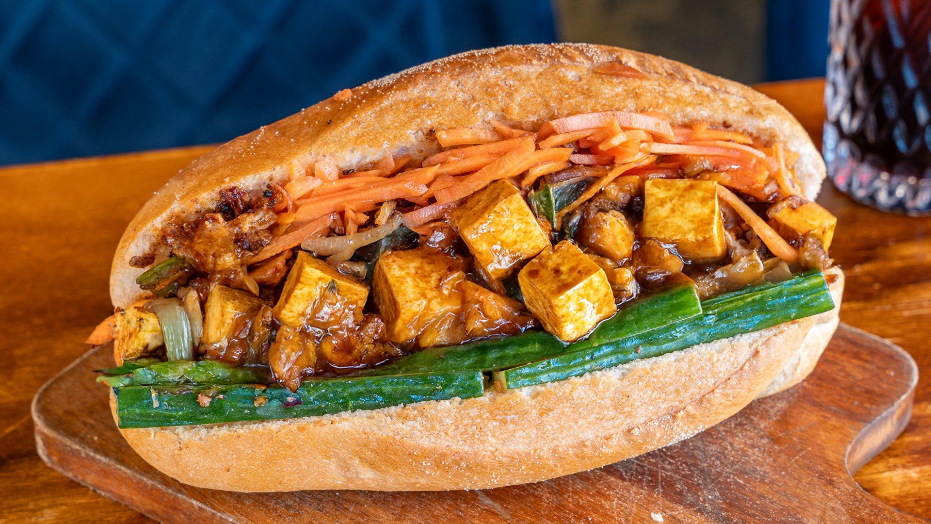 Basil Mushroom Tofu Bánh Mì