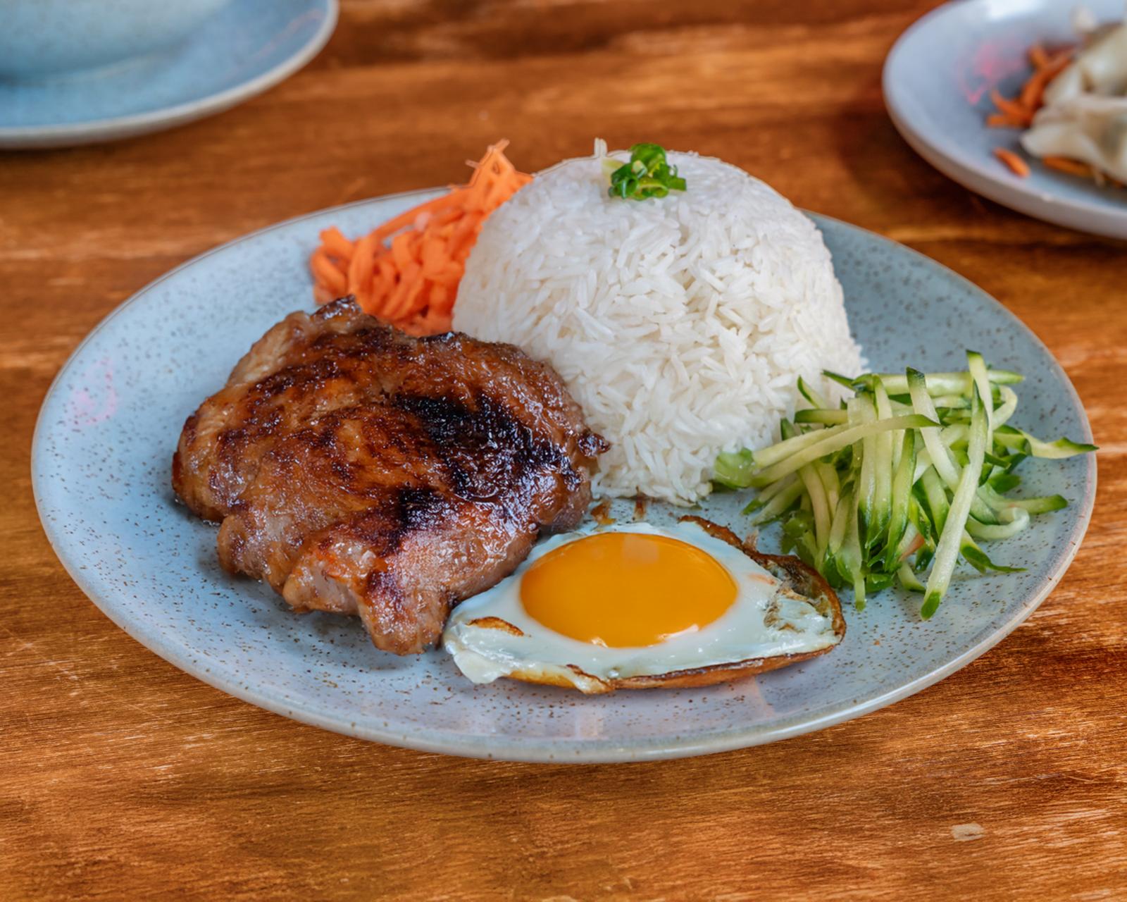 Grilled Pork with Fried Egg Rice