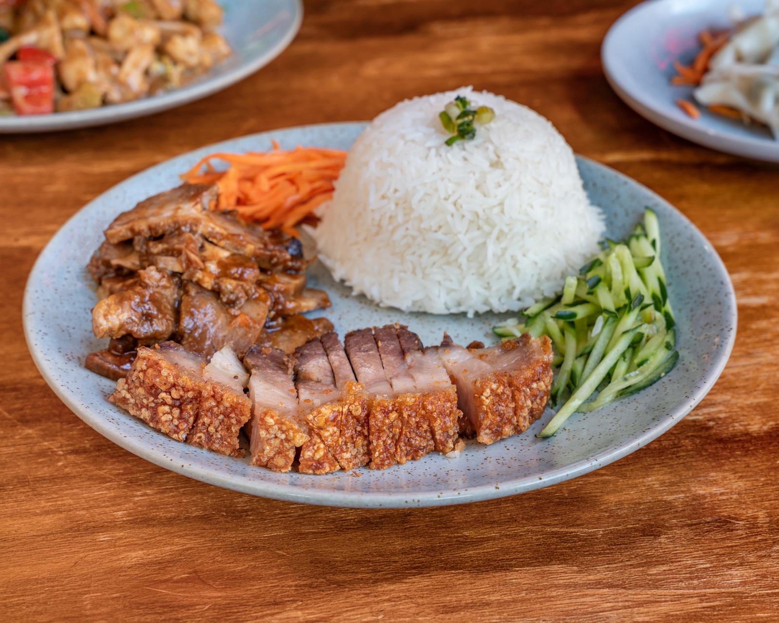 Crispy Roast Pork & BBQ Pork Rice