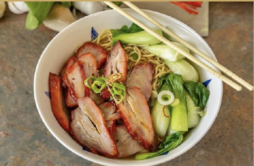 BBQ Pork Egg Noodle Soup