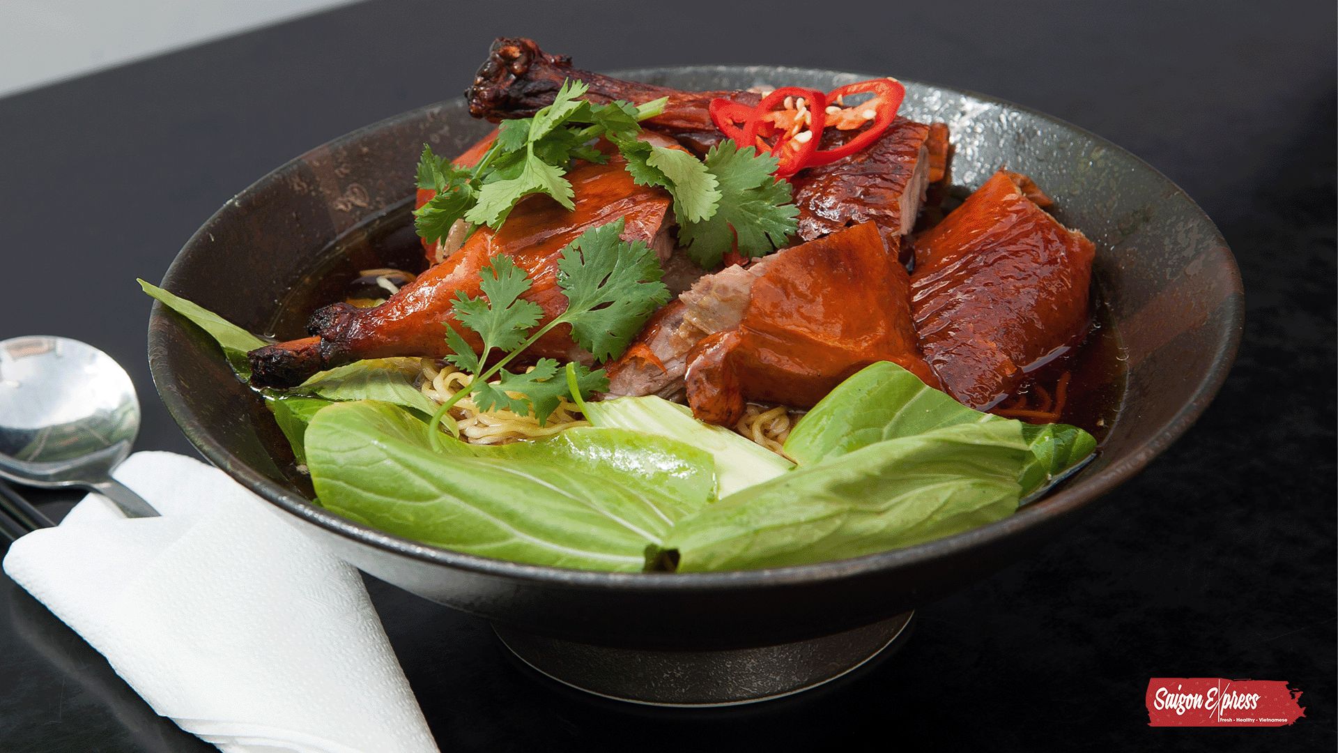 Roast Duck Egg Noodle Soup